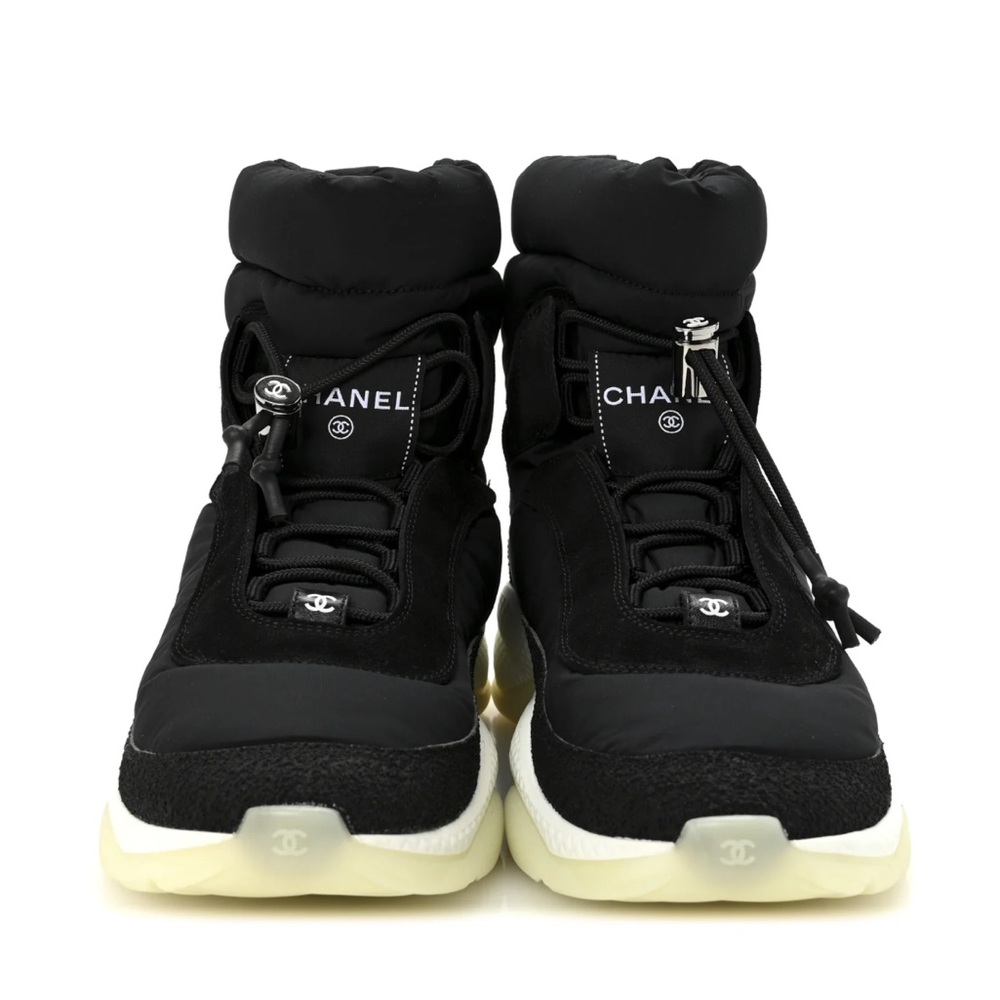 CHANEL
Nylon Suede Womens Short Boots 40 Black